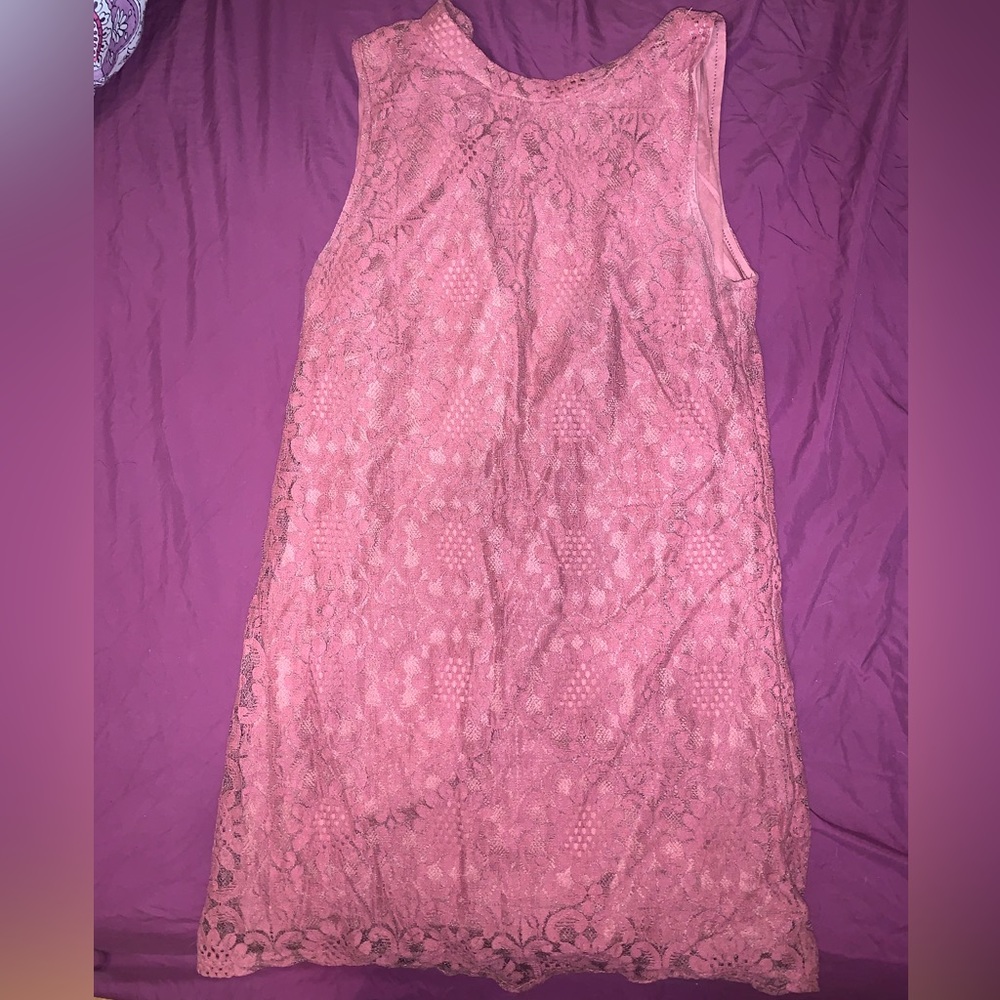 Mauve Crochet Lace Dress